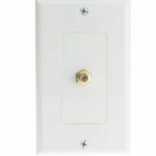 Swe-Tech 3C White Decora Wall Plate with F-pin Coupler, F-pin Female FWT200-253WH